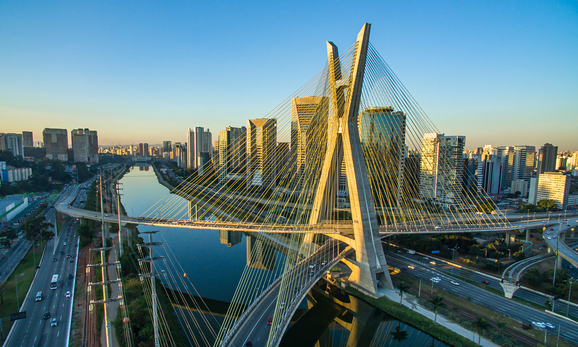 Suspension bridge. Cable-stayed bridge in the world.