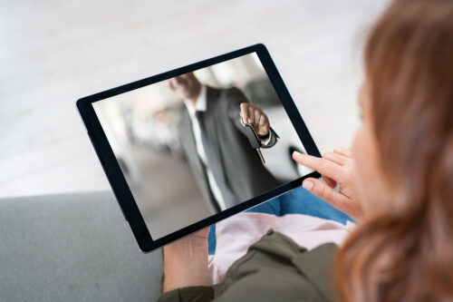 Woman doing shopping online with digital tablet