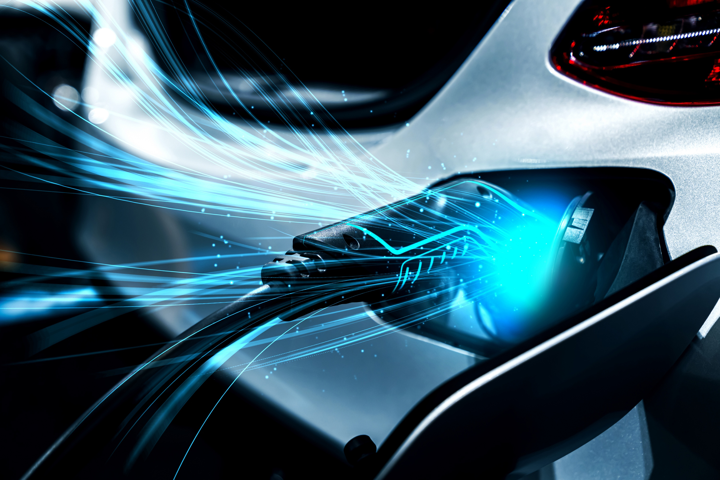 EV charging station for electric car in concept of green energy